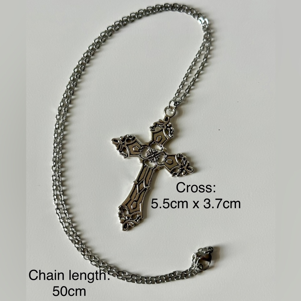 Vintage Cross Pendant Necklace Unisex Women Men Religious Gothic Grunge Punk New